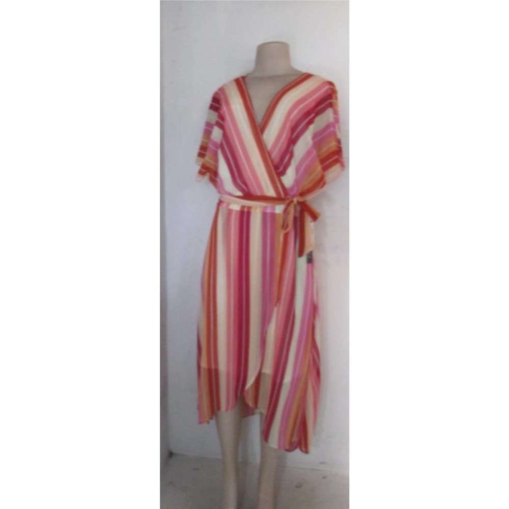 Luxology Womens Multi Color Stripped Dress Size 12